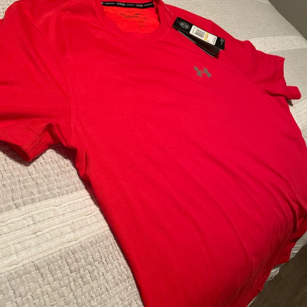 Red Under Armour shirt